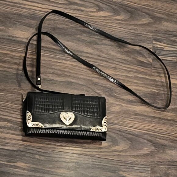 LANGDON LEATHER Black Leather Crossbody Wallet Purse NWOT - Picture 10 of 11